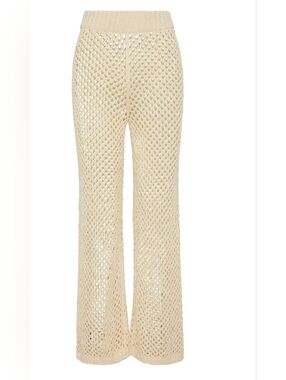 wild fable Cream Crochet Wide-Leg Pants
